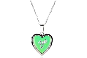 R to Z Girls Personalised Name Heart Shaped Mood Locket Pendant Kids Necklace