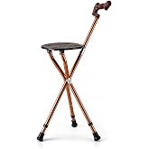 Oturaklı Katlanır Baston, Tabureli Y&uuml;r&uuml;y&uuml;ş Bastonu, 87-97 cm Ayarlanabilir 150 kg Kapasiteli, Kaymaz Ayaklı Ergonomik Tutamak