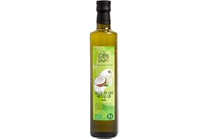 CIBO CRUDO CRUDO BIOLOGICO VEGAN Aceite MCT C8 C10 de Coco Organico y Prensado en Frío - 500ml. Aceite de Coco MCT 60% C8 40% C10 Comestible o Para la Piel y Recetas Virgen Natural y Puro.