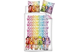 AYMAX Parure de lit réversible Rainbow High - 140 cm x 200 cm