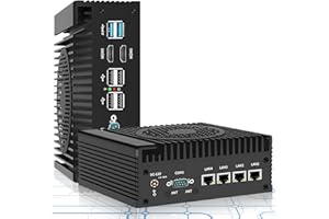 SZBOX Router Firewall Mini PC N100 con Ventola, Mini Computer 4 * 2.5GbE i226-V LAN DDR5 8GB 128GB NVMe SSD Firewall Appliance Server VPN compatibile con pfSense/OPNsense/OpenWrt/Proxmox/AESNI