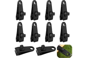 TenaLucy 10 Pièces Clips de Bâche,Pince pour Bache Pince Bache Piscine Clips de Fixation Bache Tendeur Bache Clip de Bâche Tente Clip de Tente Attache Bache,pour Tentes Auvents Bannières(Noir)