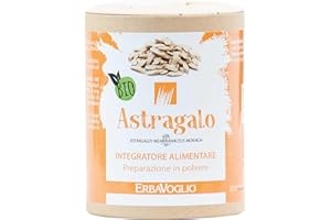 Erbavoglio Polvere di Astragalo Bio - 100 g - Integratore alimentare biologico - Rimedio tonico antinvecchiamento, aumenta stamina ed energia potenziando le difese immunitarie.