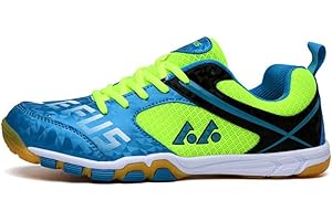 XFQ Chaussures De Badminton Hommes, Tennis De Table Légère Unisexe Chaussures Sneakers Casual pour La Compétition D'entraînement Intérieur,Vert,43EU