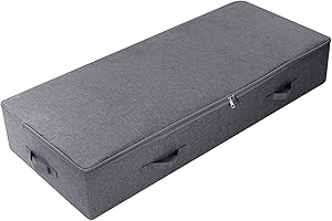 AMONSEN Grande contenitore sotto il letto per piumoni, coperte Accessori biancheria da letto, Nero Grigio
