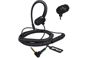 HYS Cuffia Auricolare per Microfono Altoparlante Jack 3.5mm, Compatibile per Motorola Yaesu Radio, Orecchio Sinistro o Destro (BLACKC-1)