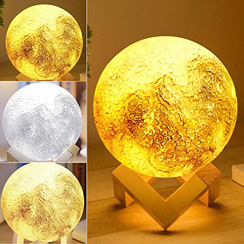 Preisvergleich Produktbild Moon Lamp, Sayou® 3D Bedruckte Mondlampe / Nachtlicht / Mond Lampe Nachtlampe / Tischlampen , Geschenk für Freunde Auf Weihnachten Und Geburtstag (5.1 Inch)