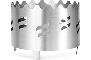 GFTIME Edelstahl Wokaufsatz für alle Feuerplatten, Grillplatte, Plancha mit kreisrunder Öffnung Ø 20 cm