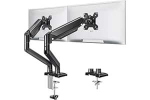 MOUNTUP Dual Monitor Arm Desk Mount for 13 to 32 Inch Screens, Monitor Arms for 2-10kg Computer Screens, Height Adjustable Stand with Tilt, Swivel, and Rotation,VESA 75 & 100 mm, EU8014B