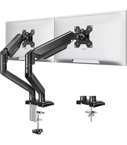 UPGRAVITY Triple Monitor Desk Mount For Three Flat/Curved Computer Screens Up To 27 Heavy Duty Gas Spring Monitor Arms Hold Up To 17 6lbs Each Fully Adjustable Vesa 75x75 100x100 - View #14