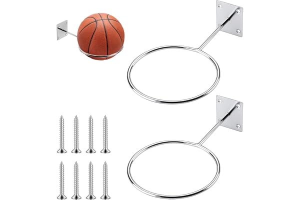 Sprießen Support Mural pour Ballon de Rangement 2Pcs Universel Ballon de Football Support avec Vis de Chambre, École, Magasin