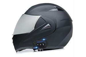 LPXPLP Modular Motorcycle Bluetooth Helmet, Flip Up Motorbike Helmet with Anti-Fog Dual Visor Built-in Dual Speaker Microphone Headset for Men and Women ECE Approvedhat 8, L=(59~60CM)