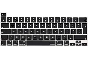 MOSISO Tastaturschutz Kompatibel mit MacBook Pro 13 Zoll 2024-2020 M2 M1 A2338 A2289 A2251, Kompatibel mit MacBook Pro 16 Zoll 2020 2019 A2141 Touch ID, Schützende Silikonhaut, Schwarz