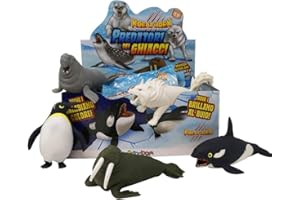 #sbabam, Predatori dei Ghiacci, KreatureX, Giochi per Bambini da Edicola, Giocattoli in Gomma, Puoi Trovare Animali Marini come Squalo e Foca, Pack da 4 Bustine, Idee Regalo Bambino, da 3 Anni in su