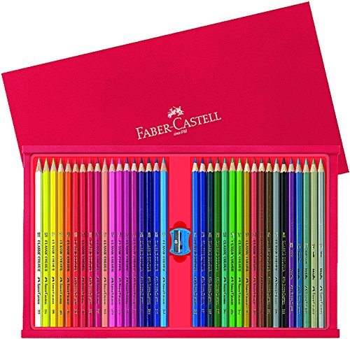 Faber-Castell 114415 – Holzbox mit 35 Aquarellbuntstiften, Spitzer und Pinsel - 2