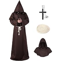 Peluca De Monje Calvo Tonsura Para Hombre | Disfraz De Carnaval Y Halloween | Fibra Sintética Con Redecilla Transpirable | Circunferencia Máxima De 62 Cm