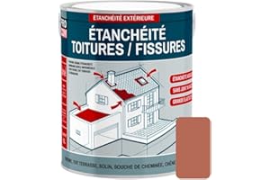 PRO COM Peinture, résine d'étanchéité toiture, réparation tuiles, fissures, anti-fuites, décore, protège, plusieurs coloris 2.5 litres