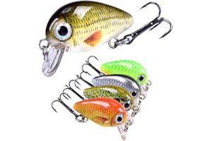 ANTCHER 5Pcs Fishing Lures Set, Mini Small Light Shallow Dive Trout Bass Perch Pike Salmon Fishing Lures, Single Hook Spinner Baits Fishing Tackle Kits