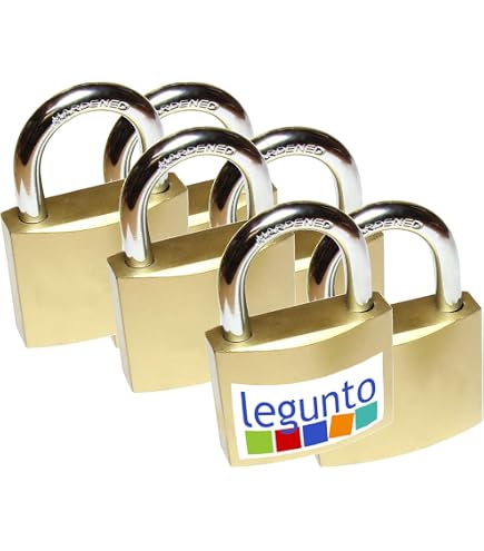 Max-Power Lucchetto In Ottone Pesante Con Arco In Acciaio Temprato - 2 Chiavi Incluse, Antieffrazione, Per Cancelli, Box, Armadietti - 4