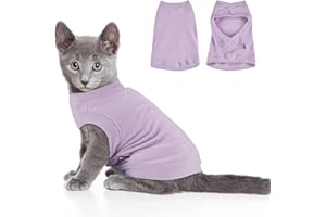 Dociote Jersey para Perro Camiseta Suave y Cálida de Invierno para Perros y Gatos de Forro Polar para Perros y Gatos Pequeños y Medianos Morado L