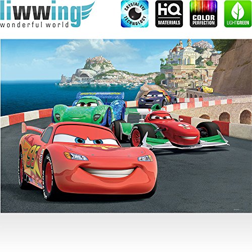 Vlies Fototapete 416x254cm PREMIUM PLUS Wand Foto Tapete Wand Bild Vliestapete – Disney Tapete Cars Auto Kindertapete Cartoon Jungen bunt – no. 2911 - 2