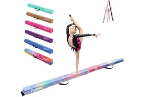 FBSPORT 240 CM/270CM /300cm Balance Beam Gymnastics Balance Beam for Kids, Floor Balance Beam with Carry Handles, Folding Gymnastics Beam Flocked Cloth for Training Foldable Floor Balance Beam