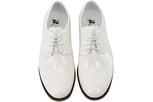 SIRRI Boys Derby Patent Formal Dress Shoes Lace Up Wedding Prom Footwear