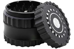 DCOU Nuevo Dise?o Premium Herb Grinder 2.5 Pulgadas 4 Piezas Grinder con Cadena de Dientes Afilados piramidales Forma Herb Grinder