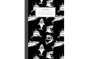 Shark Notebook: Cool Black and White Shark Journal for Kids, Adults and Marine Biologists