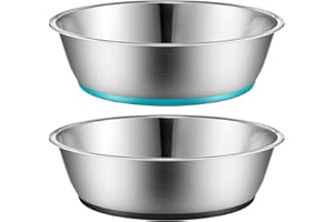 PEGGY11 Gamelles pour Chats et Chiens Petits en Acier Inoxydable, Bols Antidérapants avec Base en Silicone, 430 ML, Lot de 2