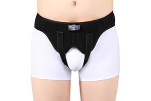 Tenbon Hernie Ceinture pour homme et femme flexible réglable Inguinal Hernie Ceinture de soutien Truss Soulagement de la douleur Sangle de récupération avec 2 coussinets de compression amovibles (XL)