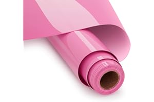 UIOK Vinile Termoadesivo per Tessuti, 30.5 x 365.7cm Vinile Termoadesivo Termovinile per Tessuti,Rosa HTV Vinile Termico per T-shirt, Altri Tessuti, Facile Da Tagliare (Rosa)