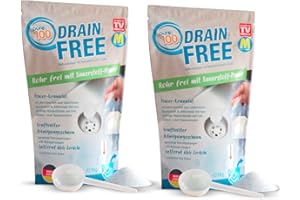 ‎MEDIASHOP Pure100 Drain Free Doppelpack - kraftvoller Reinigungsschaum - beseitigt jede Verstopfung und Ablagerung in den Rohren - Abflussreiniger - entfernt üble Gerüche - ohne chemische Wirkstoffe