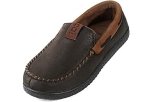 Zizor Pantoufles pour homme en daim - Avec semelle en caoutchouc antidérapante - Pour l'intérieur et l'extérieur