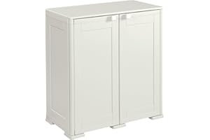 Tontarelli S.p.A. Armadio SIMPLEX Basso+1 RIPIANO Largo Mobile Contenitore, Panna, 79X43XH85.5CM