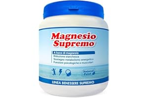 GENERICO Natural point magnesio supremo 300 grammi in polvere - riduce stress e stanchezza dovute dall'affaticameno, senza lattosio, adatto ai vegani, utile per lo sport e per la regolarità intestinale (1)