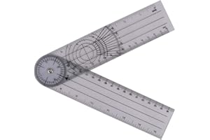 Medical 8.5" Goniometer Plastic Ruler,JENABOM 360° Professional Joint Orthopedics Body Angle Measuring Tool Spinals Goniometer Protractor,Multi-Use Medical Goniometer Ruler for Physcial Therapy