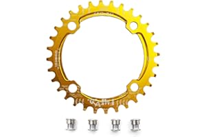 UPANBIKE Bike étroit Large Plateau de pédalier 104 BCD Forme Ronde Unique Chaîne Bague 32T 34T 36T 38T