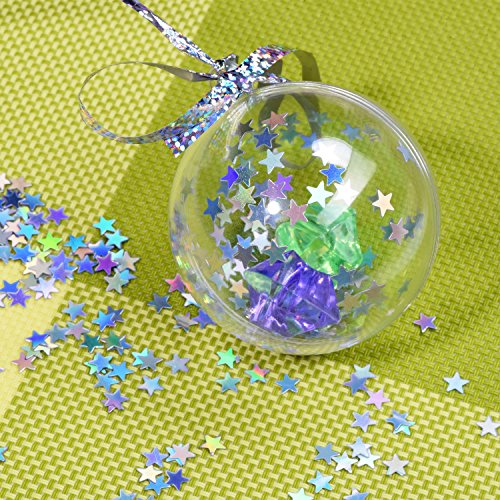 eBoot Stern Konfetti Holografische Sterne Glitter Konfetti für Weihnachtsdekoration, Hochzeitsfeier und Nagel Kunst, Mehrfarbig, 1/ 4 Zoll - 4