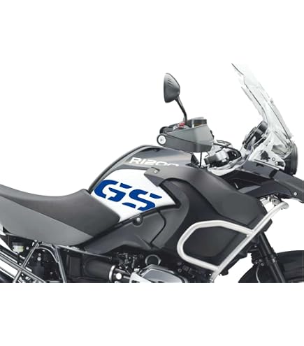2 Adesivi Per Fianco Serbatoio Moto BMW R1200 GS 2008-2012 (Non Adventure) - Grigio, Kit Adesivi Compatibili