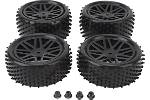 RC Wheels Däck Set 4PCS 1/10 Skala Off Road Realistiska förbättrade gummidäck med V-hålsnav för Axial Traxxas HPI HSP 1/10 RC