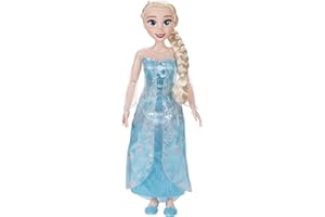 DISNEY PRINCESS Disney Frozen Tu Amiga de Juego Elsa de 80 cm de Jakks Pacific – Se Incluye mas de 10 Accesorios – Muñeca Articulable – Muñeca para niñas 3 Años +