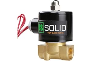 U.S. Solid 220V AC 3/8" G Válvula de solenoide eléctrica Latón Normalmente Cerrado Solenoid Valve Impulsado Directamente para Agua Aire Aceite Diesel Viton Material del sello