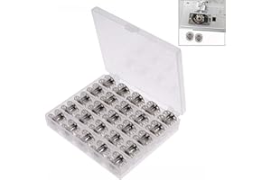 LHKJ 25 Canillas de Metal para Maquina de Coser, Canillas Bobinas Metálicas para Máquinas de Coser Alfa, Singer, Brother, Juki y más