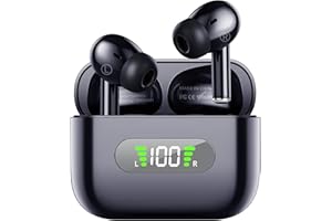 AsiceSound Écouteurs Bluetooth, Écouteurs stéréo HiFi Immersifs Bluetooth 5.3, Basses Profondes, 4 Mic ENC Antibruit, 72h Lecture, Écouteurs Résistance IPX8, pour iOS et Android