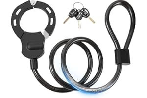 Lucchetto Monopattino Elettrico, iWarmbase Lucchetto Bici, 120CM Catena Monopattino Elettrico, Cavo Serratura a Manette con 3 Chiavi, Lucchetto Bicicletta Antifurto, per Scooter, Biciclette