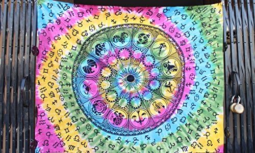 Mandala Décor wall hanging tapestry start signs horroscope tie and dye