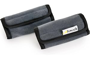 Hauck Smooth Me Cuscino Cintura Sicurezza Bambini, Cuscino Supporto Testa, Sicurezza in Auto, Cuscino Ovetto, 2 Pezzi, Grigio