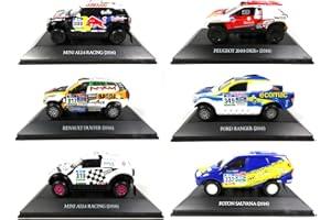 OPO 10 - Lote de 6 Coches 1/43 Rally Dakar Compatible con Mini + Renault Duster + Foton + Ford + Peugeot 2008 (LDK9)