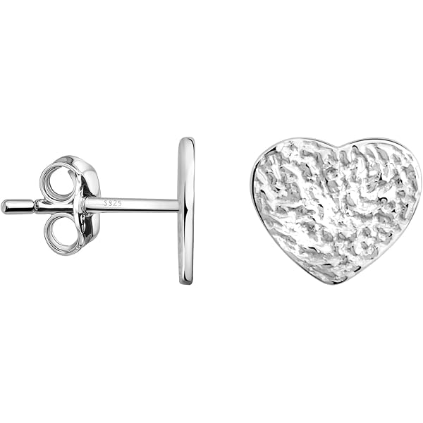 SOFIA MILANI - Orecchini da Donna in Argento 925 - Orecchino a Perno a Cuore Scanalato - E2198